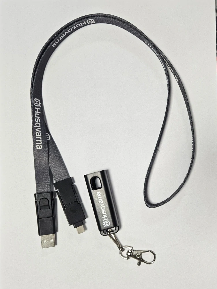 Husqvarna šnúrka na krk s nabíjacím a dátovým káblom 6v1