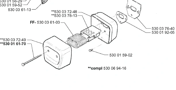 Výfuk Jonsered 2036, 2040, CS 2036, CS 2040
