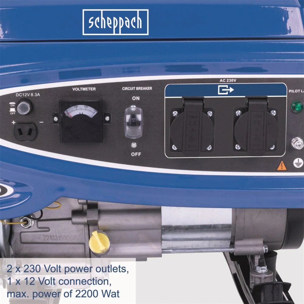  Scheppach SG 2700 Rámová elektrocentrála 2 200W s reguláciou AVR