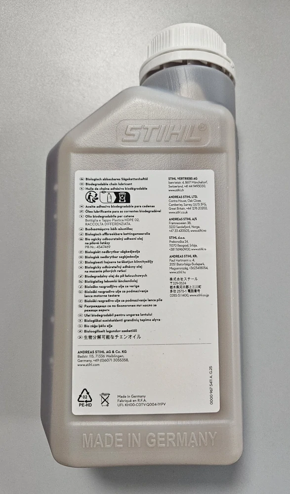 Adhézny olej na pílové reťaze STIHL BioPlus