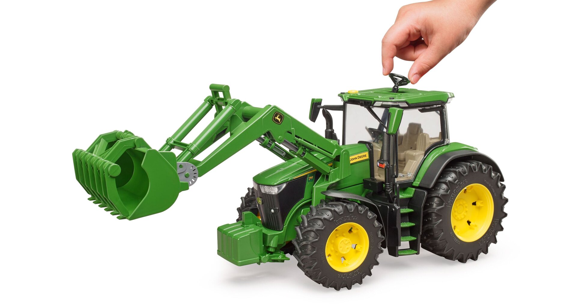 Detská hračka - Traktor John Deere 7R 350 s čelným nakladačom - Bruder 3151