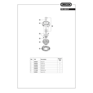 Priechodky hlavice OREGON pre hlavicu OR-539137